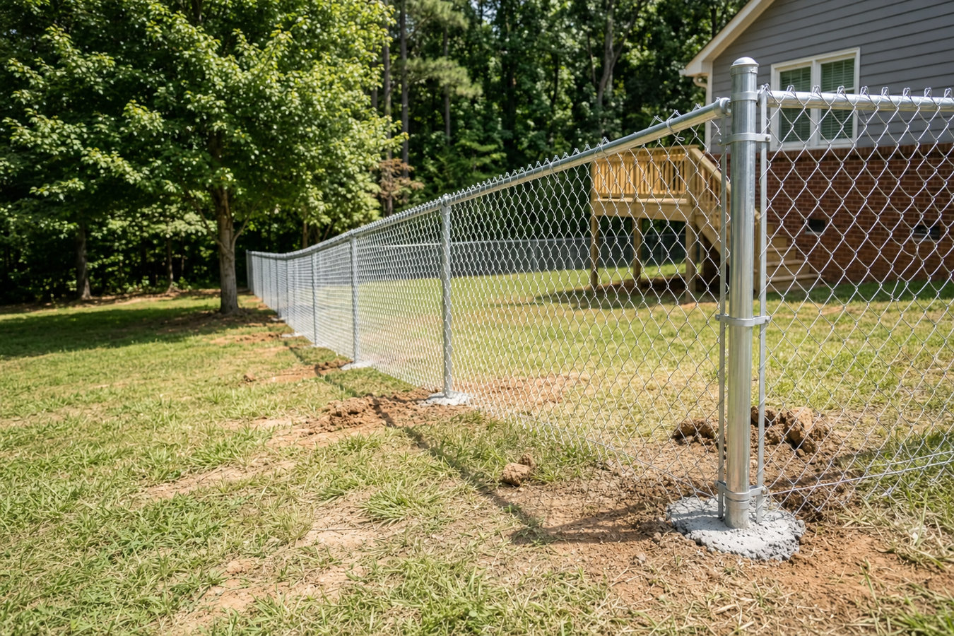 Chain link fence installation